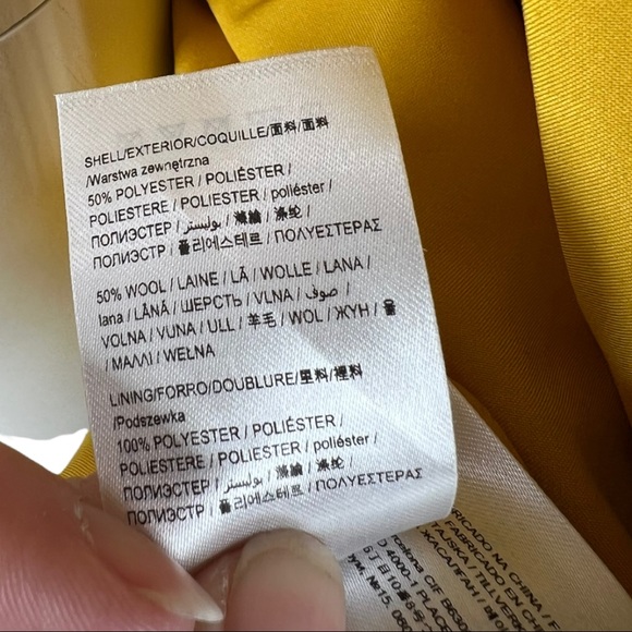 Desigual LAND Overcoat in Solar Power Yellow with Rainbow Zipper Sz 36/ US XS/S - Picture 10 of 11